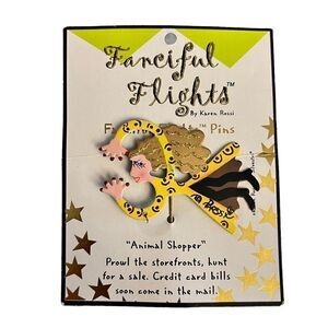 Fanciful Flights Animal Shopper Lapel Pin